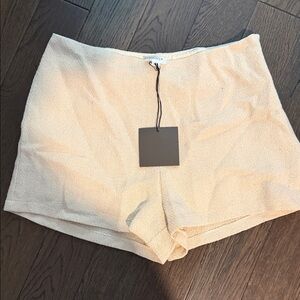 Le Lis High Waist Cream Shorts